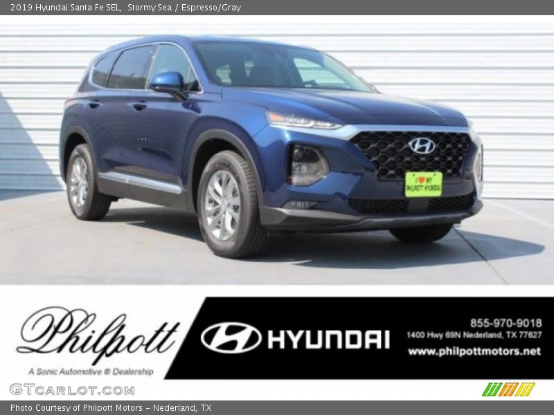 Stormy Sea / Espresso/Gray 2019 Hyundai Santa Fe SEL