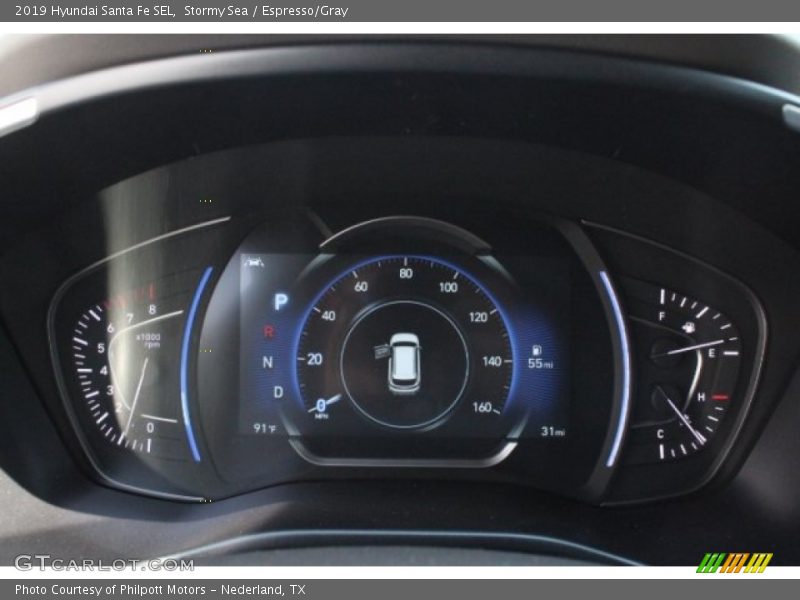 Stormy Sea / Espresso/Gray 2019 Hyundai Santa Fe SEL