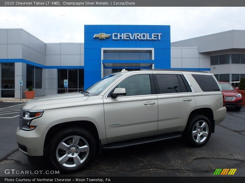 Champagne Silver Metallic / Cocoa/Dune 2015 Chevrolet Tahoe LT 4WD