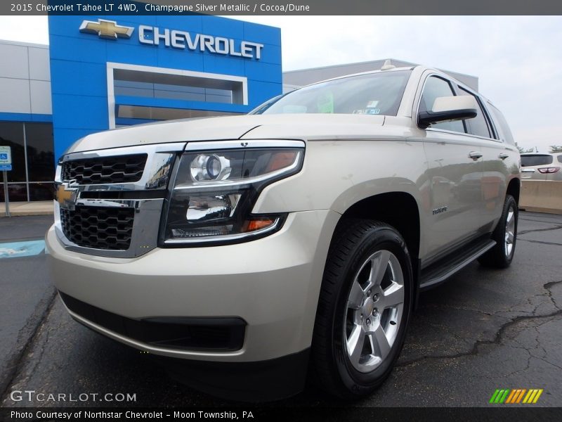 Champagne Silver Metallic / Cocoa/Dune 2015 Chevrolet Tahoe LT 4WD