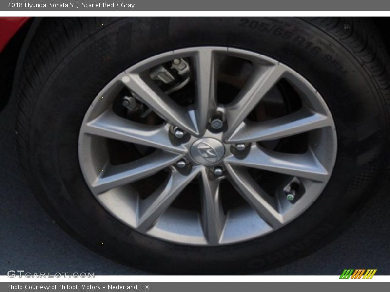 Scarlet Red / Gray 2018 Hyundai Sonata SE