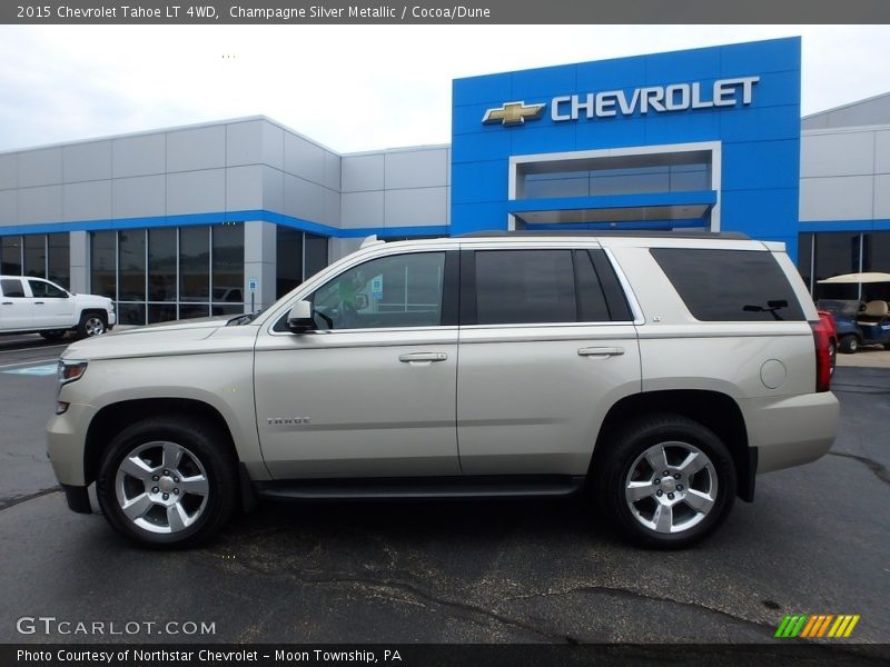 Champagne Silver Metallic / Cocoa/Dune 2015 Chevrolet Tahoe LT 4WD