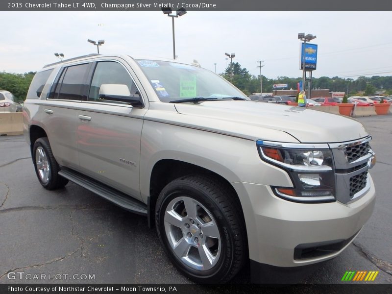 Champagne Silver Metallic / Cocoa/Dune 2015 Chevrolet Tahoe LT 4WD