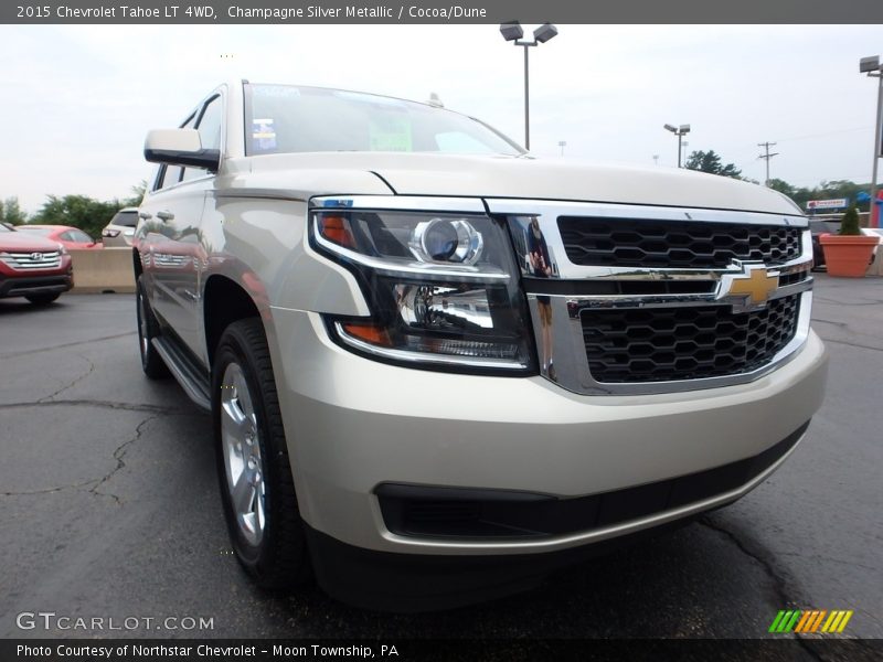 Champagne Silver Metallic / Cocoa/Dune 2015 Chevrolet Tahoe LT 4WD