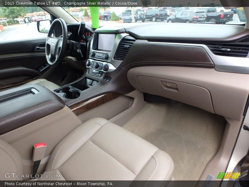 Champagne Silver Metallic / Cocoa/Dune 2015 Chevrolet Tahoe LT 4WD