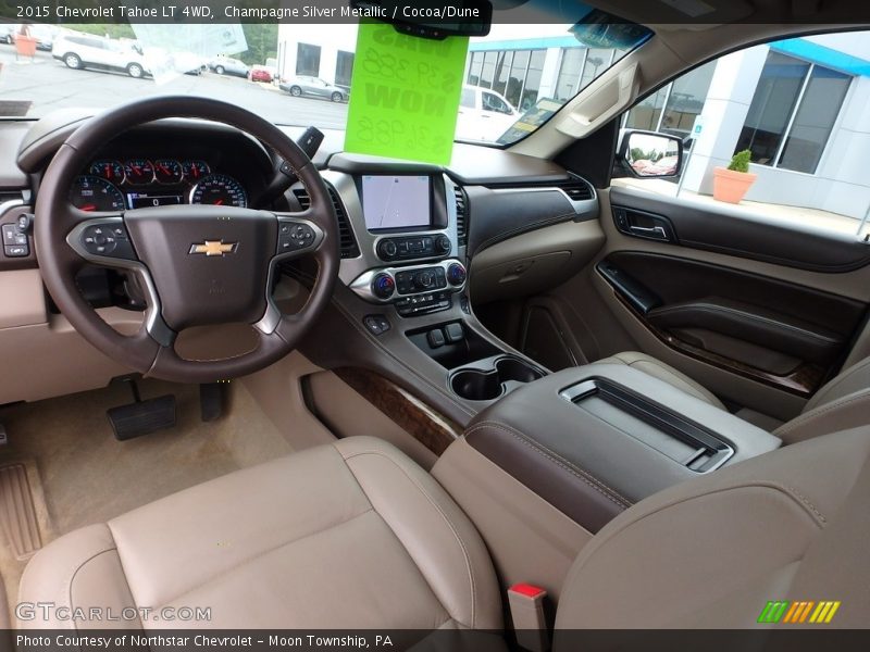 Champagne Silver Metallic / Cocoa/Dune 2015 Chevrolet Tahoe LT 4WD