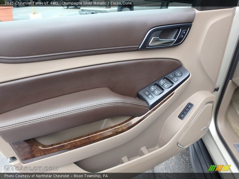 Champagne Silver Metallic / Cocoa/Dune 2015 Chevrolet Tahoe LT 4WD