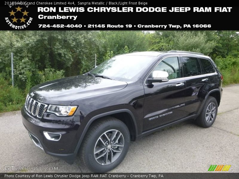 Sangria Metallic / Black/Light Frost Beige 2018 Jeep Grand Cherokee Limited 4x4