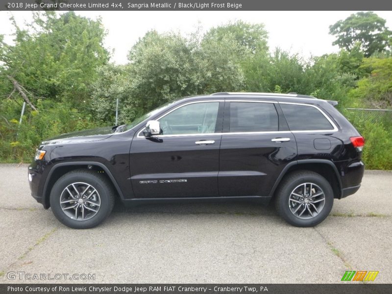 Sangria Metallic / Black/Light Frost Beige 2018 Jeep Grand Cherokee Limited 4x4