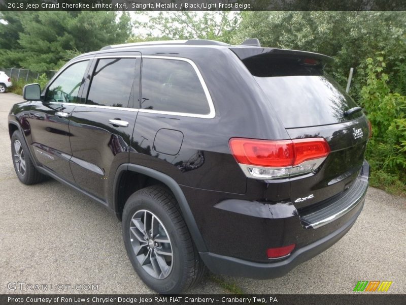 Sangria Metallic / Black/Light Frost Beige 2018 Jeep Grand Cherokee Limited 4x4