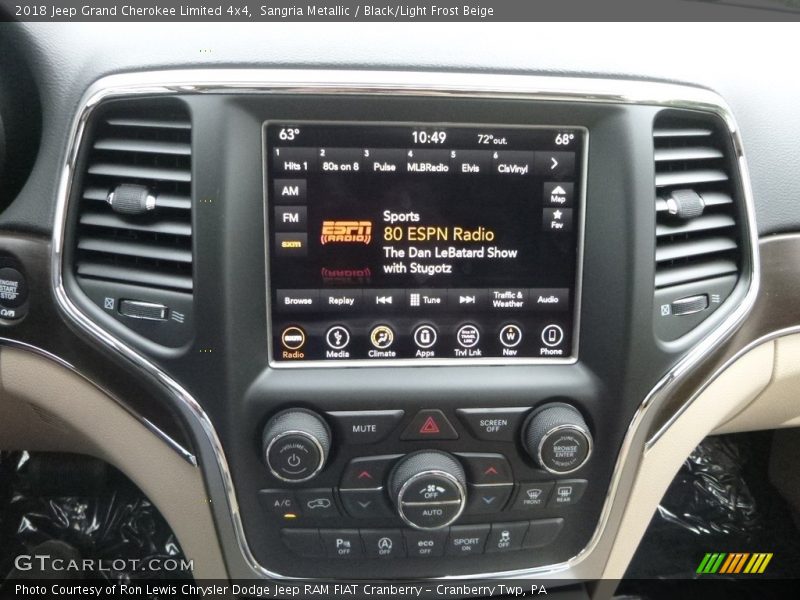 Sangria Metallic / Black/Light Frost Beige 2018 Jeep Grand Cherokee Limited 4x4