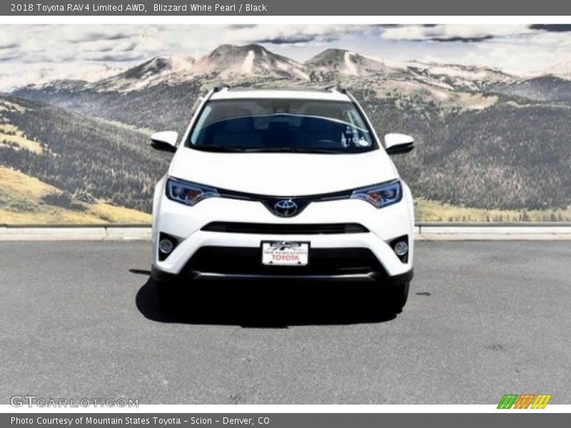 Blizzard White Pearl / Black 2018 Toyota RAV4 Limited AWD