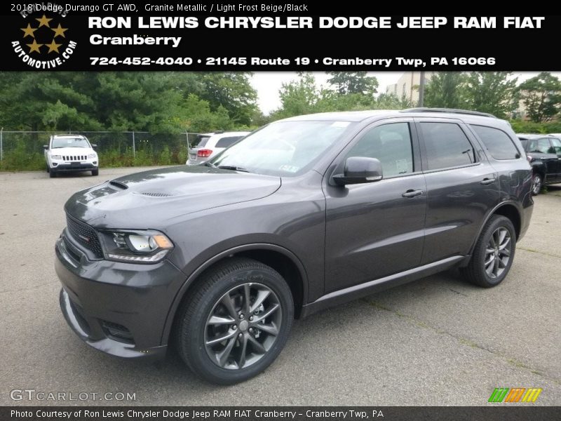 Granite Metallic / Light Frost Beige/Black 2018 Dodge Durango GT AWD