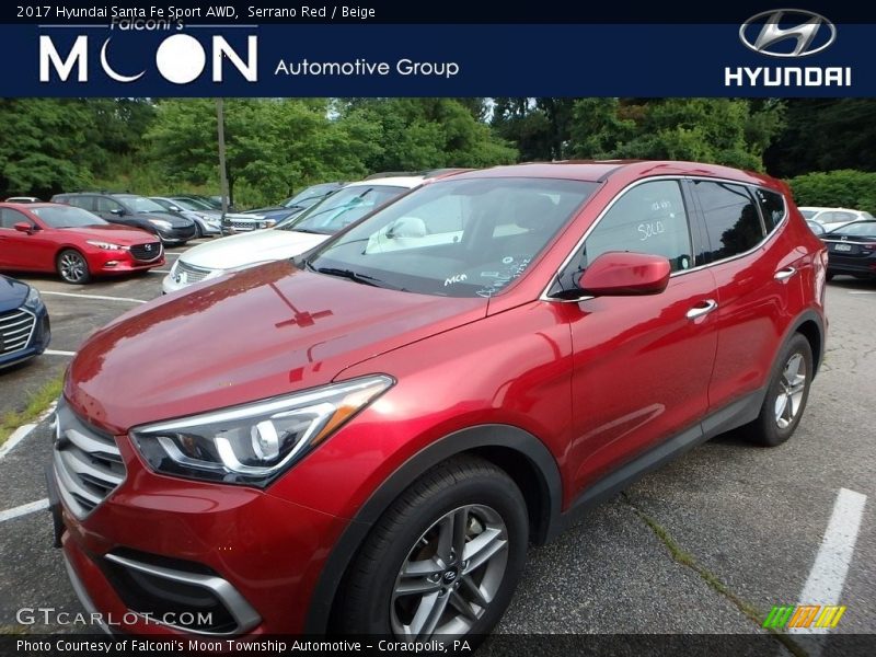 Serrano Red / Beige 2017 Hyundai Santa Fe Sport AWD
