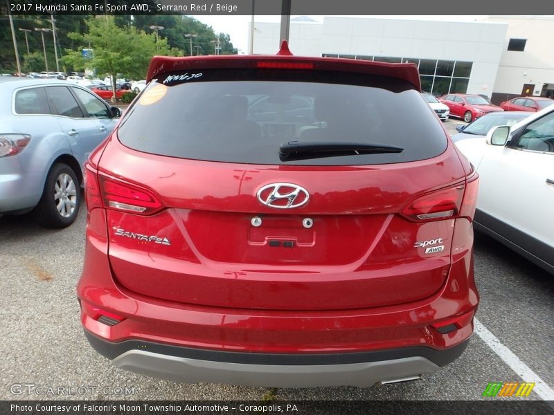 Serrano Red / Beige 2017 Hyundai Santa Fe Sport AWD