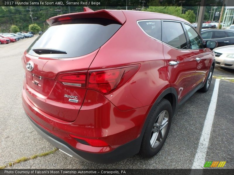 Serrano Red / Beige 2017 Hyundai Santa Fe Sport AWD