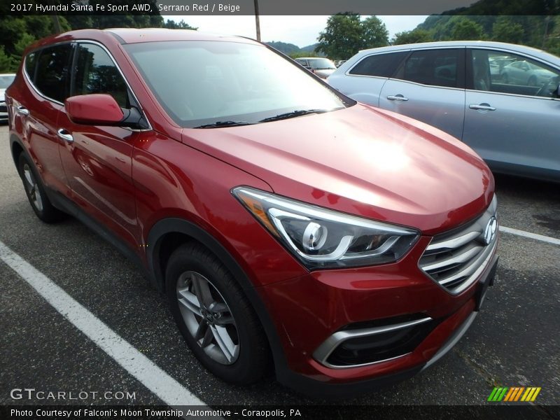 Serrano Red / Beige 2017 Hyundai Santa Fe Sport AWD