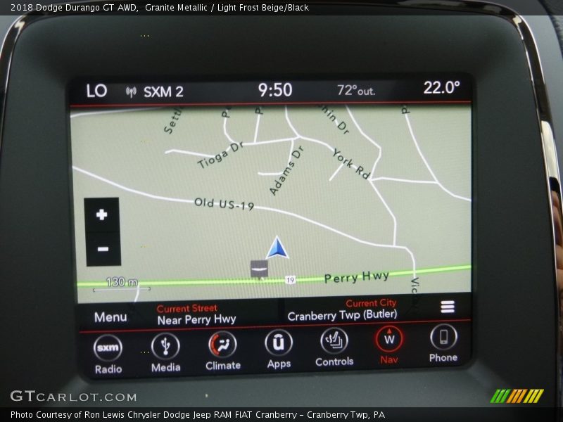 Granite Metallic / Light Frost Beige/Black 2018 Dodge Durango GT AWD