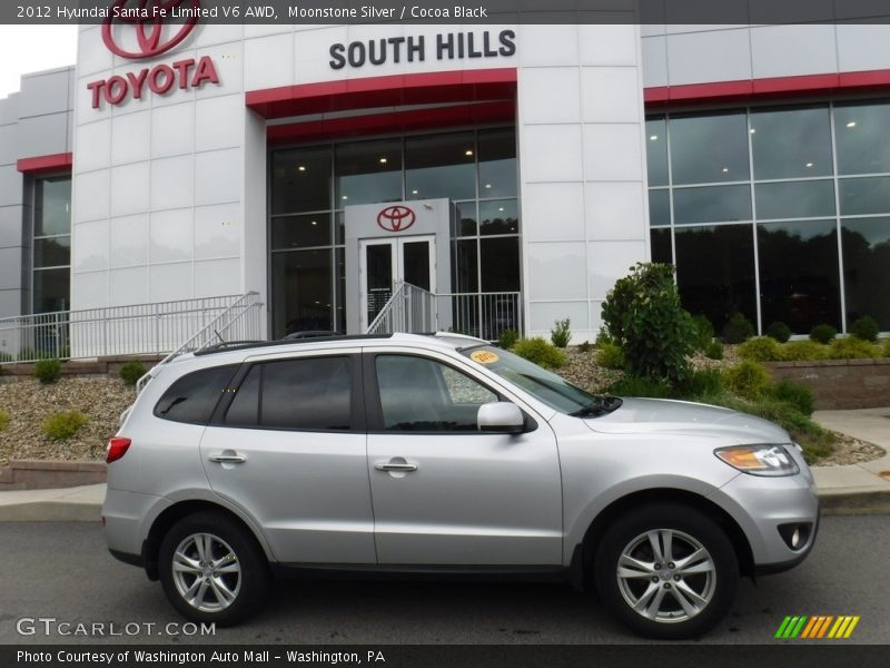 Moonstone Silver / Cocoa Black 2012 Hyundai Santa Fe Limited V6 AWD
