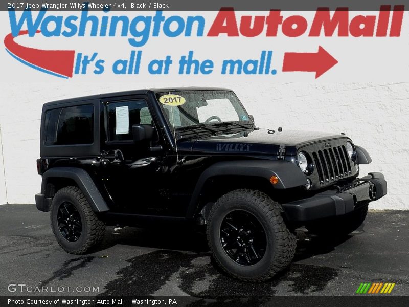 Black / Black 2017 Jeep Wrangler Willys Wheeler 4x4