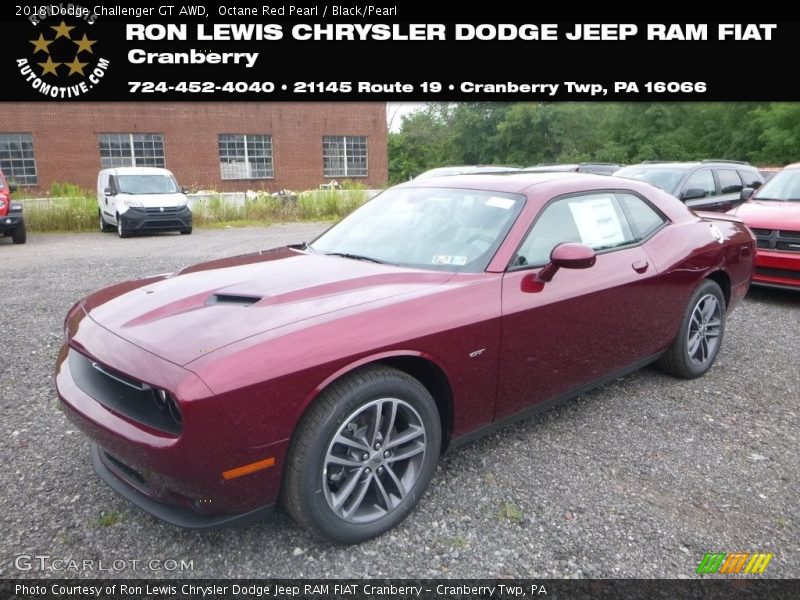 Octane Red Pearl / Black/Pearl 2018 Dodge Challenger GT AWD