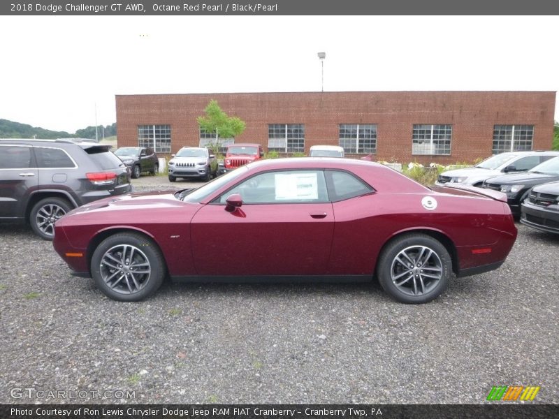 Octane Red Pearl / Black/Pearl 2018 Dodge Challenger GT AWD
