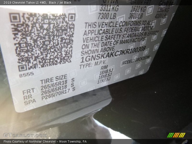 Black / Jet Black 2019 Chevrolet Tahoe LS 4WD