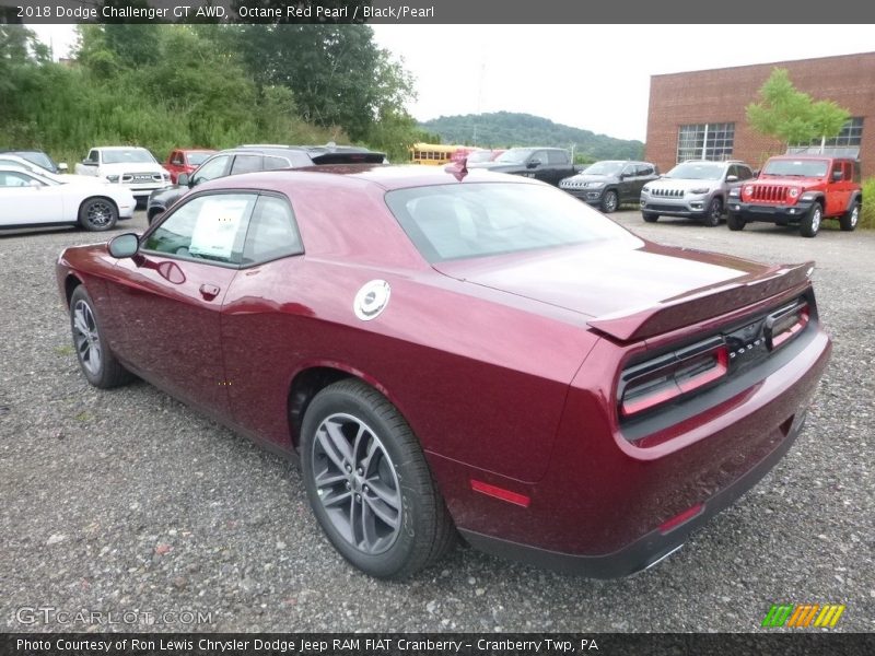 Octane Red Pearl / Black/Pearl 2018 Dodge Challenger GT AWD