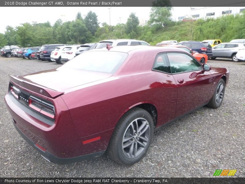 Octane Red Pearl / Black/Pearl 2018 Dodge Challenger GT AWD