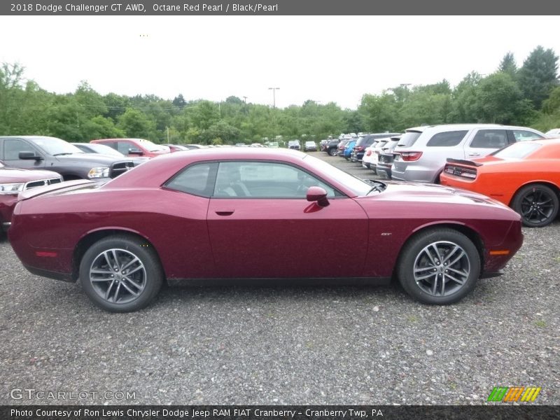 Octane Red Pearl / Black/Pearl 2018 Dodge Challenger GT AWD