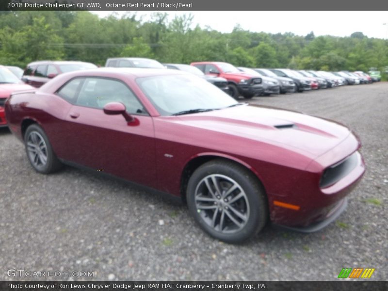 Octane Red Pearl / Black/Pearl 2018 Dodge Challenger GT AWD