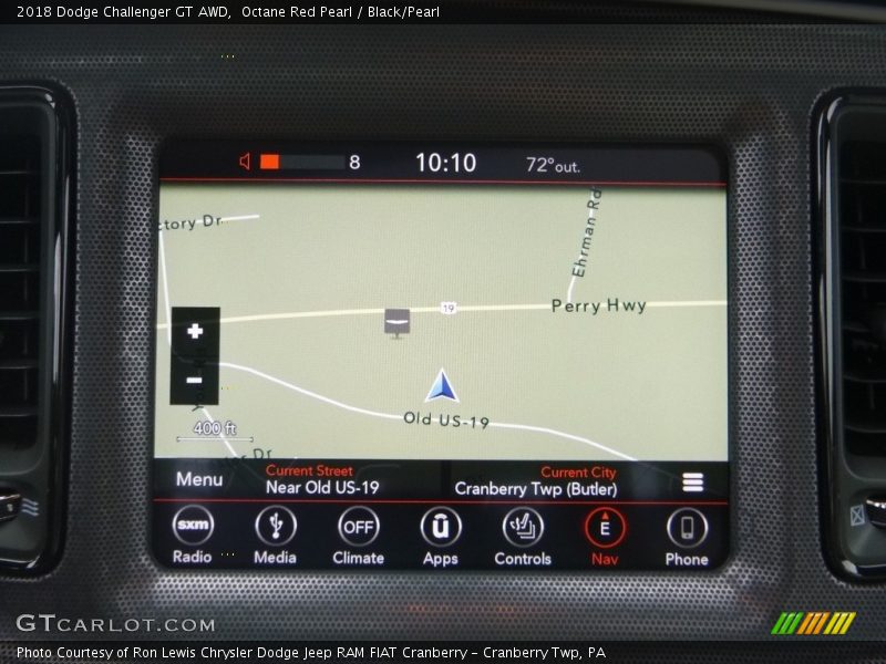 Octane Red Pearl / Black/Pearl 2018 Dodge Challenger GT AWD