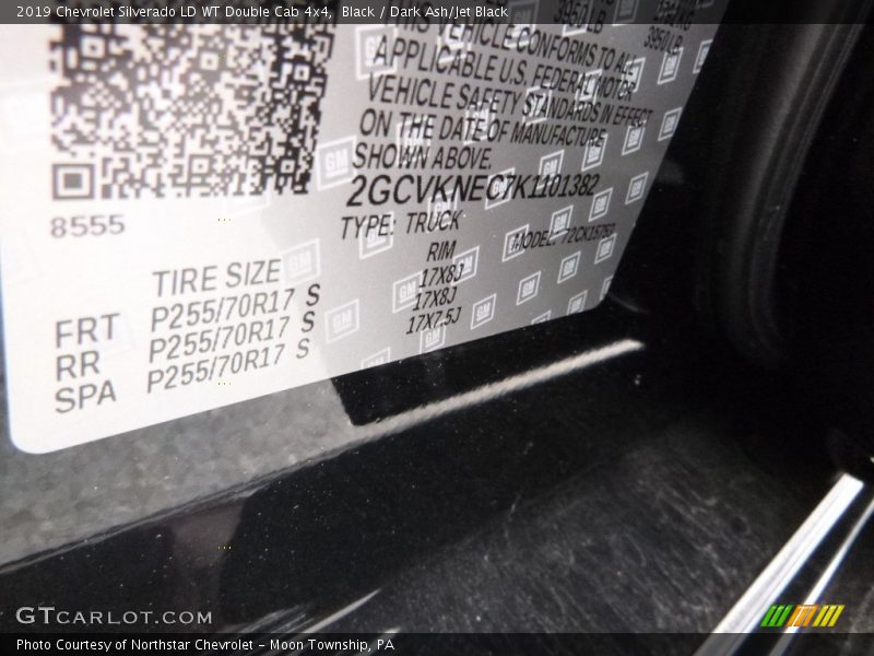 Black / Dark Ash/Jet Black 2019 Chevrolet Silverado LD WT Double Cab 4x4