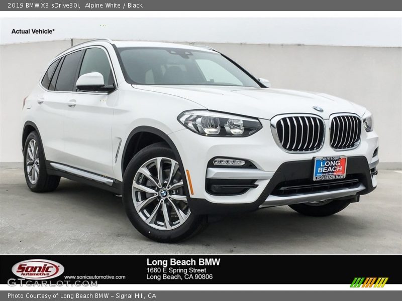 Alpine White / Black 2019 BMW X3 sDrive30i