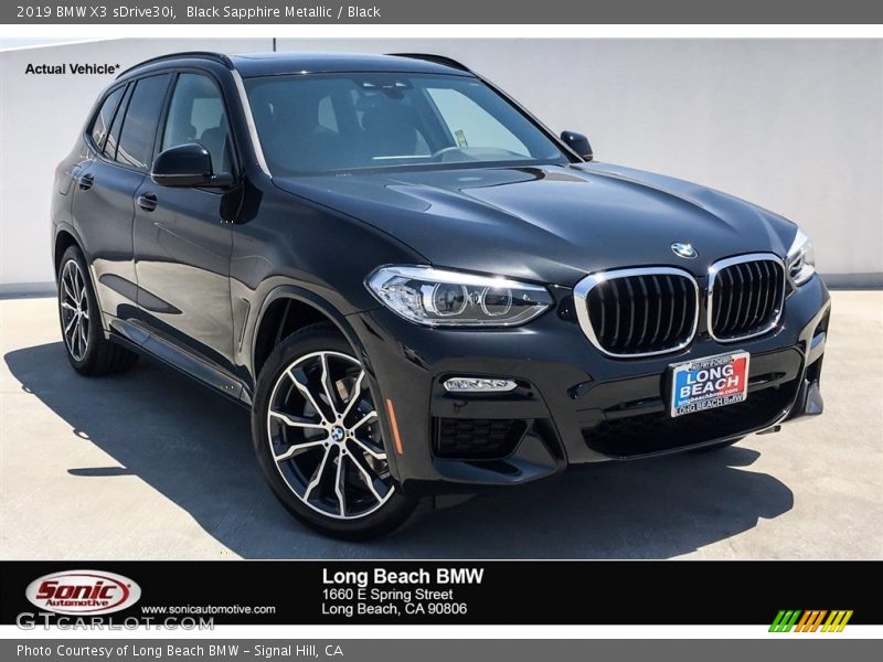 Black Sapphire Metallic / Black 2019 BMW X3 sDrive30i