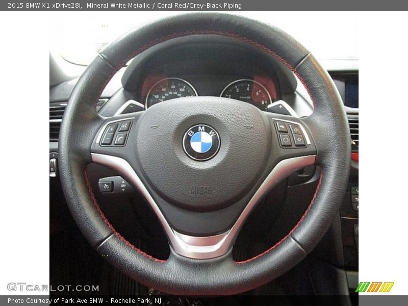 Mineral White Metallic / Coral Red/Grey-Black Piping 2015 BMW X1 xDrive28i