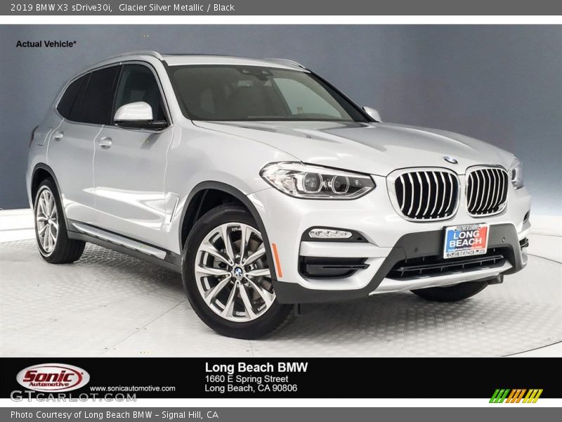 Glacier Silver Metallic / Black 2019 BMW X3 sDrive30i