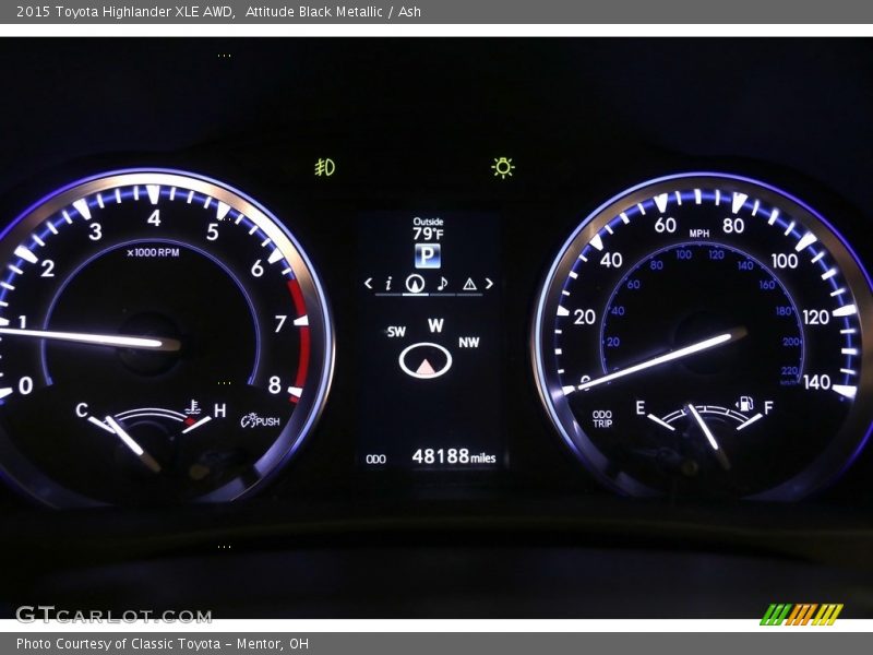 Attitude Black Metallic / Ash 2015 Toyota Highlander XLE AWD