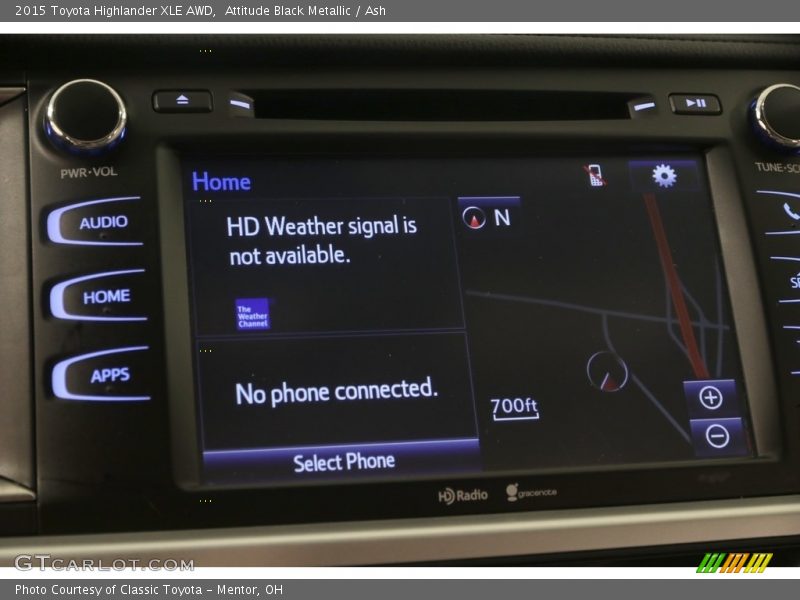 Attitude Black Metallic / Ash 2015 Toyota Highlander XLE AWD