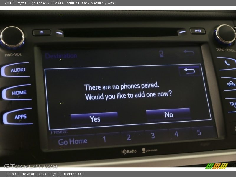 Attitude Black Metallic / Ash 2015 Toyota Highlander XLE AWD