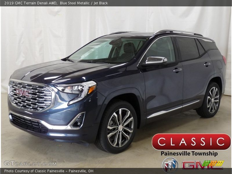 Blue Steel Metallic / Jet Black 2019 GMC Terrain Denali AWD