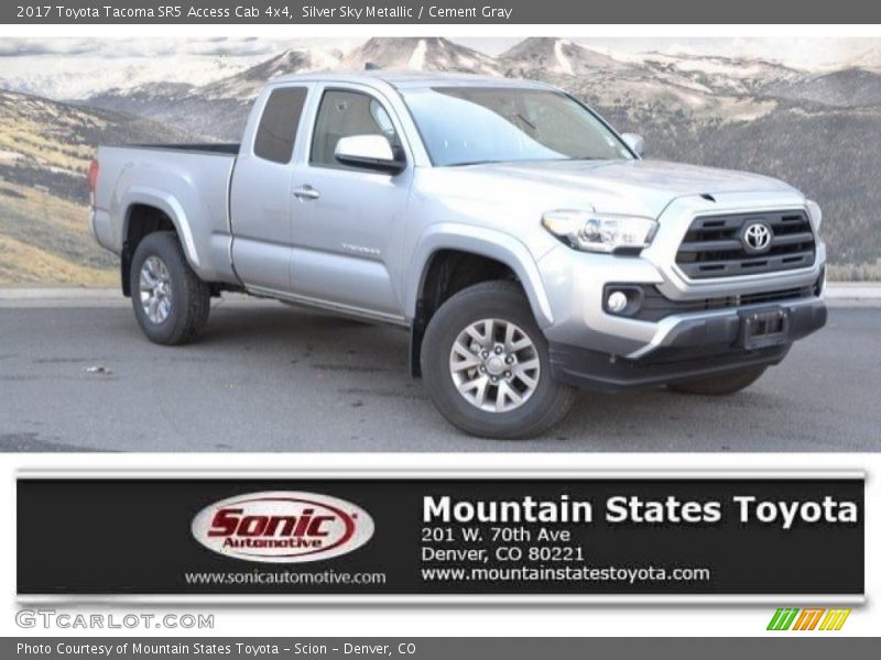 Silver Sky Metallic / Cement Gray 2017 Toyota Tacoma SR5 Access Cab 4x4