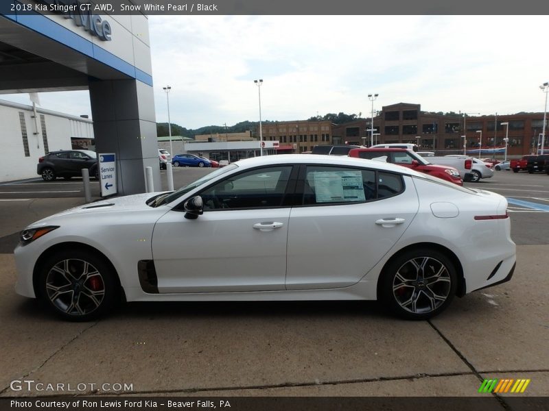 Snow White Pearl / Black 2018 Kia Stinger GT AWD