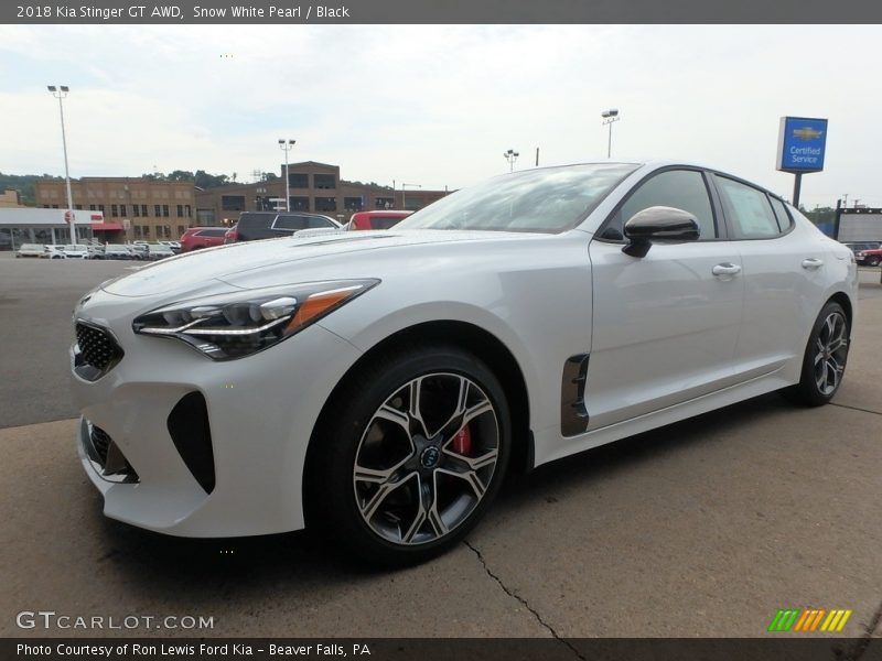 Snow White Pearl / Black 2018 Kia Stinger GT AWD
