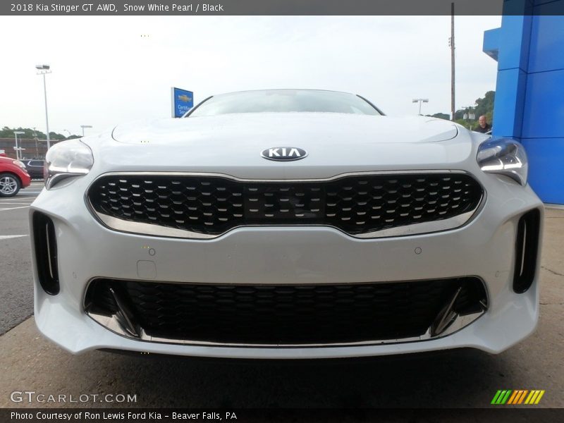Snow White Pearl / Black 2018 Kia Stinger GT AWD