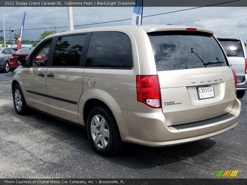Cashmere Pearl / Black/Light Graystone 2012 Dodge Grand Caravan SE