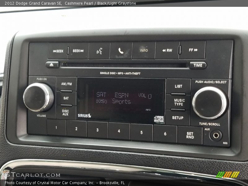 Cashmere Pearl / Black/Light Graystone 2012 Dodge Grand Caravan SE