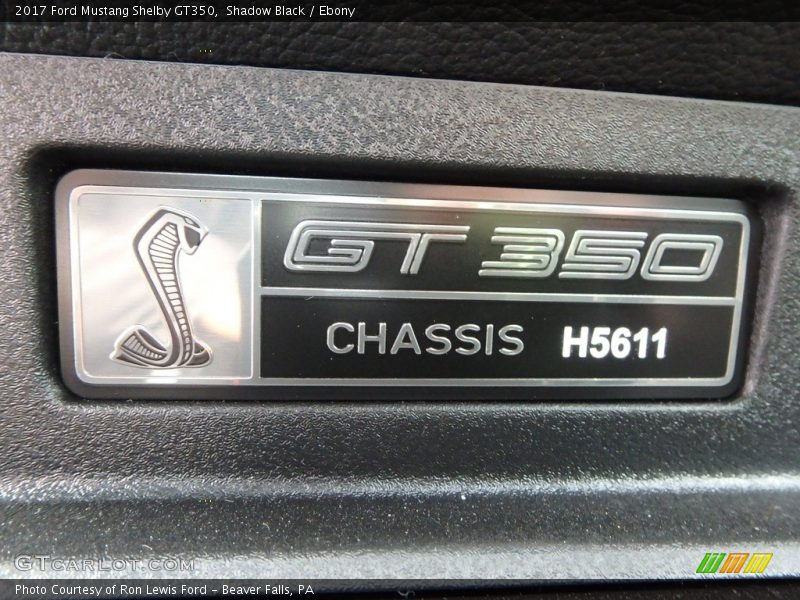 Info Tag of 2017 Mustang Shelby GT350