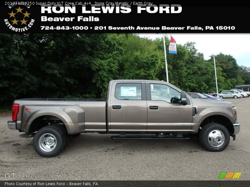 Stone Gray Metallic / Earth Gray 2019 Ford F350 Super Duty XLT Crew Cab 4x4