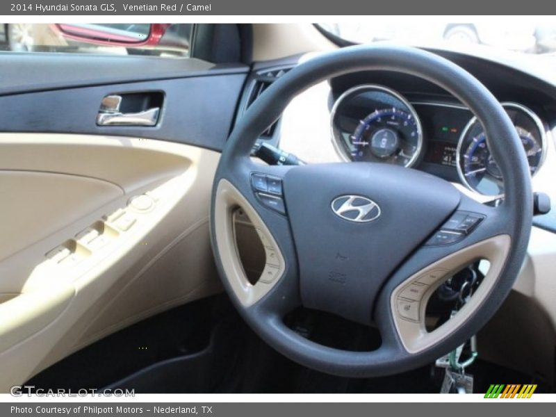 Venetian Red / Camel 2014 Hyundai Sonata GLS